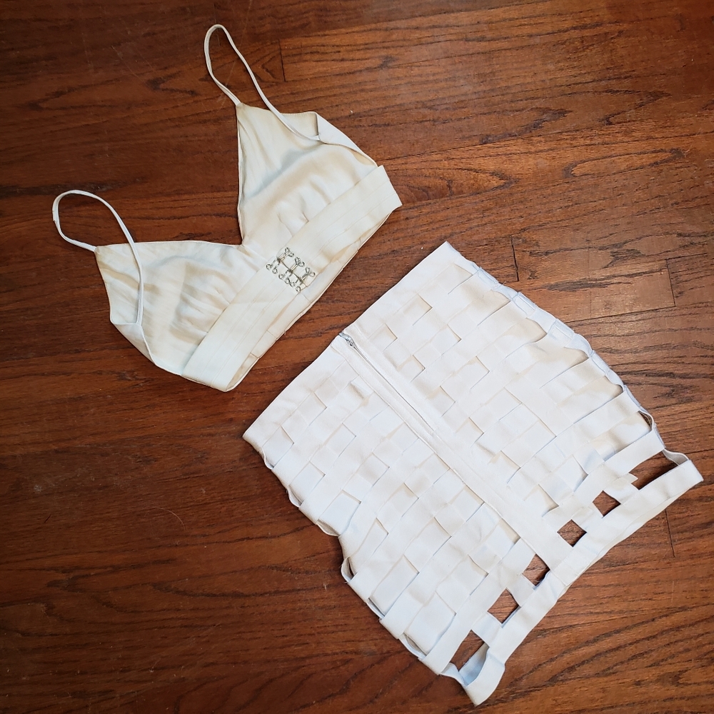 White Caged MiniSkirt